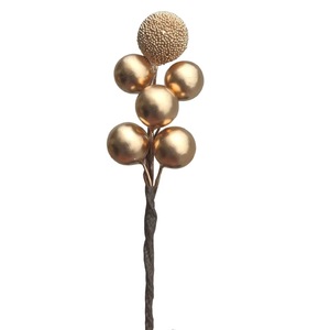 Cadena de cuentas de vidrio doradas y plateadas de 9 cm, decoración navideña de espuma, bayas de bayas de la bahía simuladas para caja de regalo de boda - Product Image 4