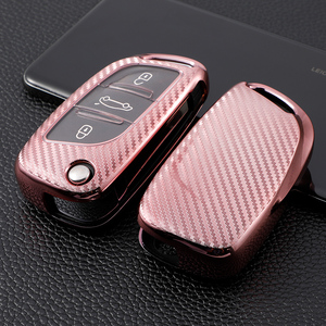 Coque souple en fibre de carbone TPU pour <span class=keywords><strong>Peugeot</strong></span> DS Citroen Versailles C5X Sega FT porte-clés porte-clés sac accessoire - Product Image 4