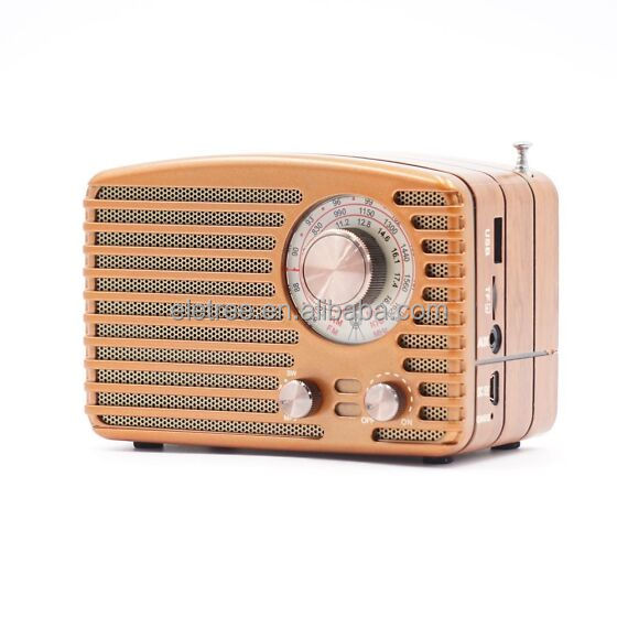 MD-167BT Retro FM Radio Mini Portable Wooden Old Vintage Speaker Rechargeable AM FM SW Radio