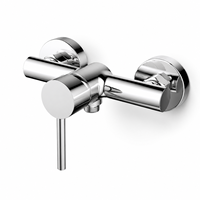 Mitigeur de douche mural en laiton massif chromé poli, levier unique, design cylindrique moderne pour salle de bain