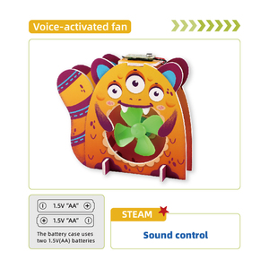 ของเล่นพัดลม DIY สำหรับเด็กการทดลองวิทยาศาสตร์เพื่อการศึกษา-ชุดดีไซน์การ์ตูน - Product Image 4