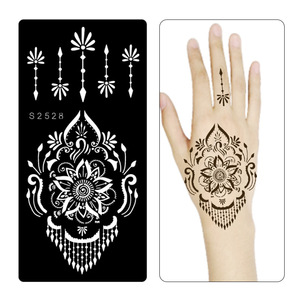 Stencil per Tatuaggi Temporanei Indiani e Arabi, Adesivi per Tatuaggi all'Henné con Glitter per Donne e Ragazze - Product Image 3