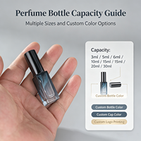 Flacon de parfum minimaliste carré en verre dégradé bleu 3 5 6 10 15 20 30ml, personnalisable avec logo, boîte cadeau couleur, rechargeable, vide, argenté