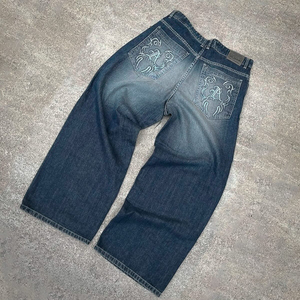 <span class=keywords><strong>Jeans</strong></span> da <span class=keywords><strong>Uomo</strong></span> Personalizzati con Lavaggio Vintage Nero Blu, Gamba Larga e Dritta, Stile <span class=keywords><strong>Baggy</strong></span>, <span class=keywords><strong>Jeans</strong></span> Guapi per <span class=keywords><strong>Uomo</strong></span> - Product Image 3