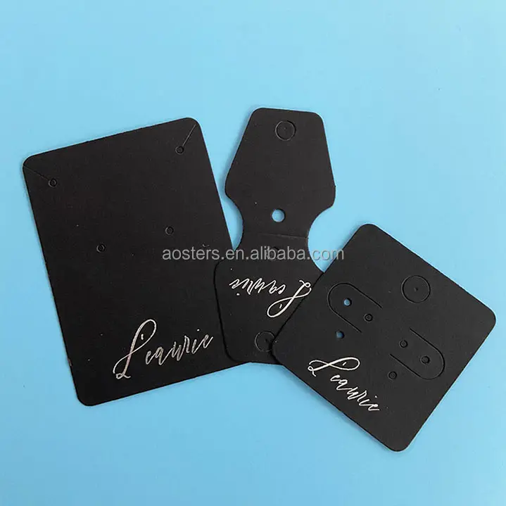 Custom Logo Paper Jewelry Display Card Holder Cardboard Hanging Jewelry Card for Ring Hoop Earring
