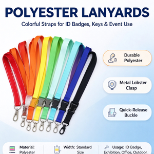 Lanyard Personalizado al por Mayor con Logotipo, Cordón de Seguridad Desprendible, Impresión por Transferencia de Calor en Poliéster - Product Image 2