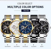 Montre mécanique automatique pour homme TEVISE 795-001, bracelet en acier inoxydable, cadran squelette, étanche, lumineuse, montre-bracelet de style business