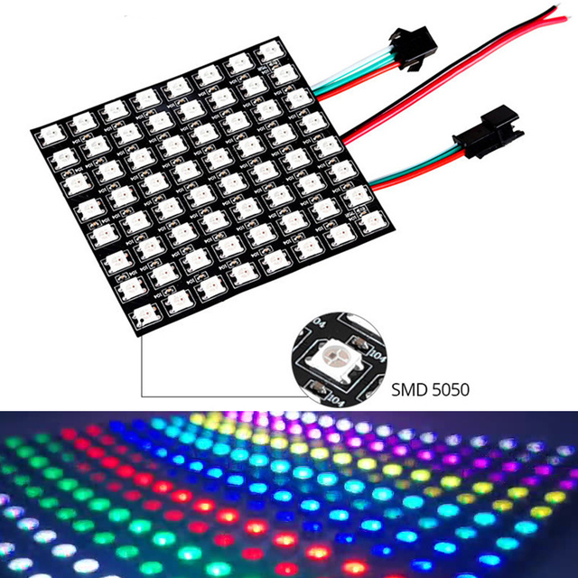 Smart Electronics RGB SMD 5050 Flexible PCBA LED Strip Light with 8x32/16x16/8x8 Point Array Display