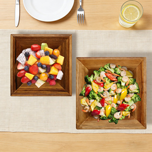 Ensemble de 2 bols à salade et à soupe en bois d'acacia jetables de haute qualité, écologiques, grande taille, style minimaliste, vaisselle de camping - Product Image 5