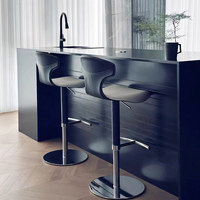 Tabouret de bar minimaliste nordique, chaise de comptoir pivotante réglable, chaise haute de bar de luxe en acier inoxydable