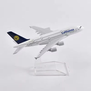 Modelo de Avión de Aleación Fundida a Presión de <span class=keywords><strong>Lufthansa</strong></span> Airlines Airbus A380 a Escala 1/500 de 14 cm con Soporte, Suministro de Fábrica - Product Image 2