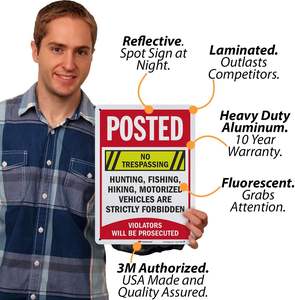 批发定制金属标志复古复古警示金属标志 - Product Image 3