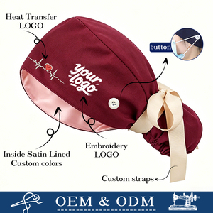 Cappelli Medici Personalizzabili per Donne, Cappelli da Dentista e Veterinaria, Cappelli per Capelli Lunghi ad Asciugatura Rapida, Berretti da Infermiera con Fodera in Raso per Coda di Cavallo - Product Image 6