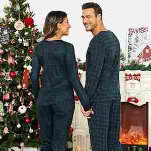 Conjunto de Pijamas a Cuadros Térmicos de Invierno al por Mayor, Pijamas Navideños para Hombre, Pijamas para Parejas, Ropa de Dormir al por Mayor, Ropa de Vietnam - Product Image 3