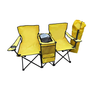 Chaise de pique-nique pliante portable double inclinable avec table parapluie et glacière, idéale pour la <span class=keywords><strong>plage</strong></span>, le camping et les stades - Product Image 4