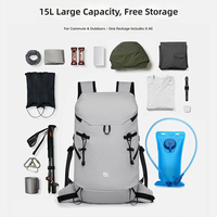 Sac à dos d'hydratation léger 15L compatible avec poche à eau, idéal pour le cyclisme et le camping