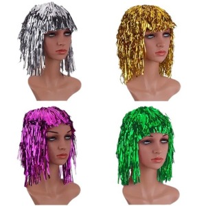 Yeni Sınır Ötesi Yaratıcı Tatil Dekorasyonu Eğlenceli PET Renkli Plastik Şifreli Peruk Parti Komik Aksesuarları Çin - Product Image 5