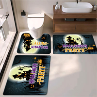 Tapis et paillasson de salle de bain à thème festif – Doux, absorbant, antidérapant – Décoration de Noël/Halloween – Parfait pour une utilisation festive à la maison