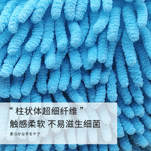 Serviette de toilette en chenille ronde bleue absorbante pour cuisine et salle de bain - Product Image 4