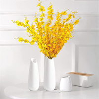 Instahot — Vase en céramique blanc de 9.8 ", Vase à ouverture en forme Oblique, créatif et élégant, pour décoration de bureau ou maison