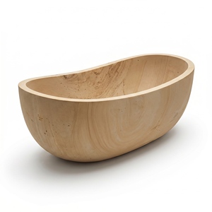 Bañeras Ovaladas Modernas de Lujo Hechas a Medida, Exclusivas, con Acabado en Madera Amarilla y Piedra Arenisca, Independientes, para Baño, Villa, Hotel, Casa - Product Image 2