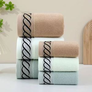 Ensemble de serviettes de luxe blanches pour la maison, serviettes de visage, de main et de cheveux pour hôtel, serviettes de bain 100% coton, vente en gros pour le sport - Product Image 3