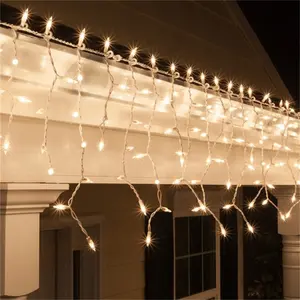 100 temizle saçağı ışıkları beyaz tel Xmas parti bahçe sahne açık dekoratif ışık