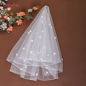 <span class=keywords><strong>Voile</strong></span> YouLaPan M35 élégant en dentelle miniature faite à la main, à une seule couche, avec bord coupé, pour mariée et soirée - Product Image 2
