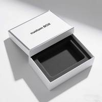 Boîte en carton noir sur mesure pour emballage de luxe de cosmétiques et de parfums, avec couvercle et base en verre gaufré pour flacon vide de crème pour le visage