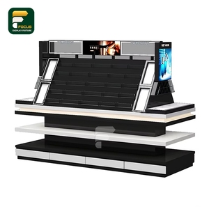 ชั้นวางโชว์ร่วมสมัยสีทองและสีขาวการออกแบบที่กว้างขวางและการจัดแสดงผลิตภัณฑ์ความงาม - Product Image 5