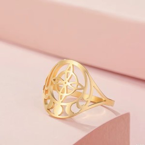 Nuovo stile anello con nodo celtico in stile Irish con nodo strega e fase della luna Casual in acciaio inox gioielli regalo all'ingrosso - Product Image 2