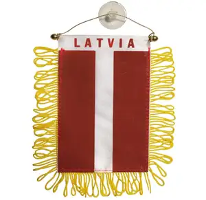 Hoge Kwaliteit Aangepaste Latvia Mini Banner 6 ''X 4'' Wimpel 15X10 Cm Mini Banners 4X6 Inch Zuignap Hanger