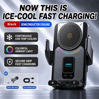 Accessoires multifonctionnels tendance : support de navigation et chargeur sans fil 15W à refroidissement semi-conducteur pour voiture