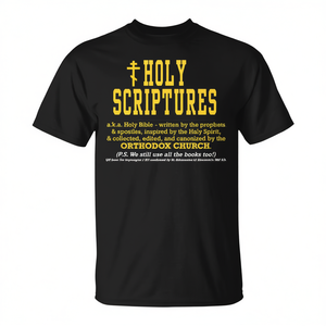 Camiseta con diseño de las Sagradas Escrituras, color negro, diseño de la Biblia de la Iglesia ortodoxa, ropa para hombre - Product Image 2