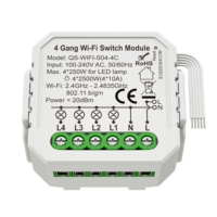 Module de relais intelligent Tuya WiFi 4 canaux, commande à distance sans fil via application, contrôleur d'éclairage mural, mini disjoncteur universel