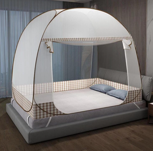 Mosquitero Plegable Tipo Yurta, Diseño Circular Moderno para el Hogar y Viajes, 100% Poliéster, Mosquitero de Verano para Cama Individual - Product Image 3