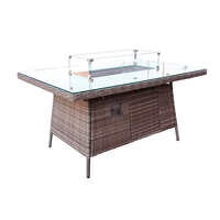 Table de salon de jardin pliable en métal et rotin, style moderne, imperméable et durable