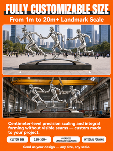 Sculpture de l'athlète X02 personnalisée et polie, statue métallique d'athlète pour extérieur, hôtels et commerces, résistante à la corrosion, livraison mondiale - Product Image 6