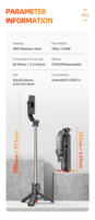 Mini trépied auto-ouvrant TT22 pour selfie, 700 mm, 360° ° Support de téléphone rotatif détachable 27,5 pouces compatible avec les éclairages d'appoint
