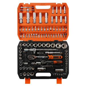 Set Perkakas Soket Kunci Pas 108-Piece Langsung dari Pabrik dengan Ukuran Drive 1/4 & 1/2 Inci dan Kotak Penyimpanan Plastik - Product Image 1