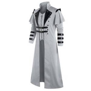 Venta al por mayor Mens Victorian Gothic Hooded Jacket Vintage Medieval Steampunk Black <span class=keywords><strong>Split</strong></span> Jacket para Halloween - Product Image 4