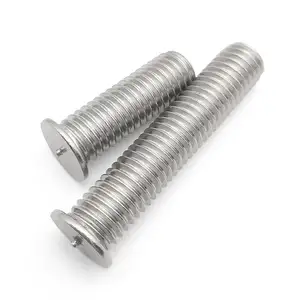 Tornillo de soldadura Acero inoxidable Latón galvanizado Un hilo de punto de tres puntos Cabeza oculta redonda plana Perno de soldadura de perno de remachado automático