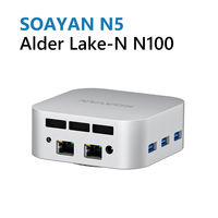 N5 Mini PC Intel N100 Quad Core 12GB LPDDR5 HDMI DP 4K Dual LAN Dual Type-C Supporting Win11 Pro Linux Tiny Desktop Computer