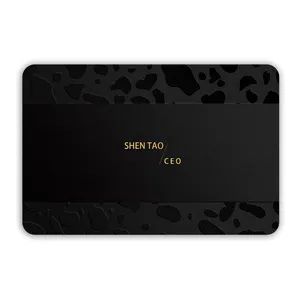 Good Price Laser Gold Engraving Cut Metal Name Card Matt Black Metal Business Card