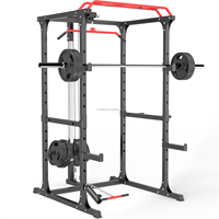 Rack de Potencia Multifuncional para Gimnasio en Casa, Rack de Sentadillas, Rack de Gimnasio con Accesorios Completos