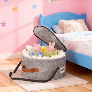 Felt <b>Storage</b> <b>Box</b> Lid Dustproof Foldable <b>Large</b>-Capacity Organizer <b>for</b> Hats Tableware <b>Toys</b>-Portable Living Room Modern Simple - Product Image 4