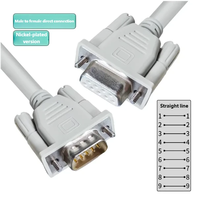 Cable Serial RS232 DB9 de 9 Pines, Cable de Comunicación COM RS485, Cable Blindado Recto o Cruzado