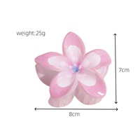 Pince à cheveux grande taille en plastique motif fleur de frangipanier dégradée pour l'été et la plage, vente en gros