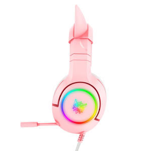 หูฟังเกมมิ่ง <span class=keywords><strong>ONIKUMA</strong></span> <span class=keywords><strong>K9</strong></span> รุ่น Girls Kitty Ear สีชมพู พร้อมไฟ RGB สเตอริโอ 7.1 พอร์ต 3.5 มม. หูฟังรูปหูแมว - Product Image 2