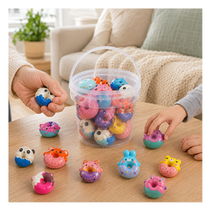 Jouet sensoriel anti-stress en PU souple et rebondissant en forme de donut animal mignon pour présentoir de comptoir de vente au détail, cadeau, vente en gros, personnalisé - Product Image 2